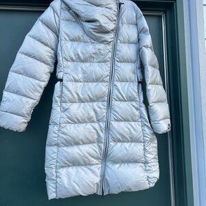 Nike Metallic Silver Long Puffer Coat